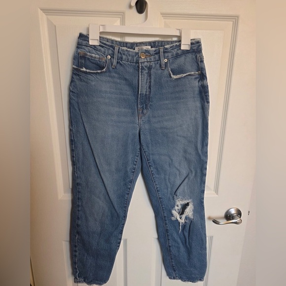 Good American Denim - Good American Light Blue Frayed Jeans-Size 4